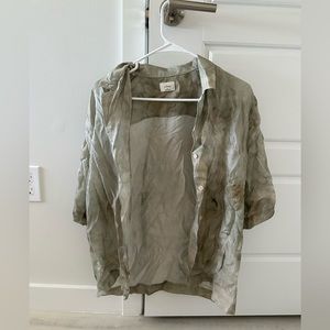 Aritzia button down silk shirt